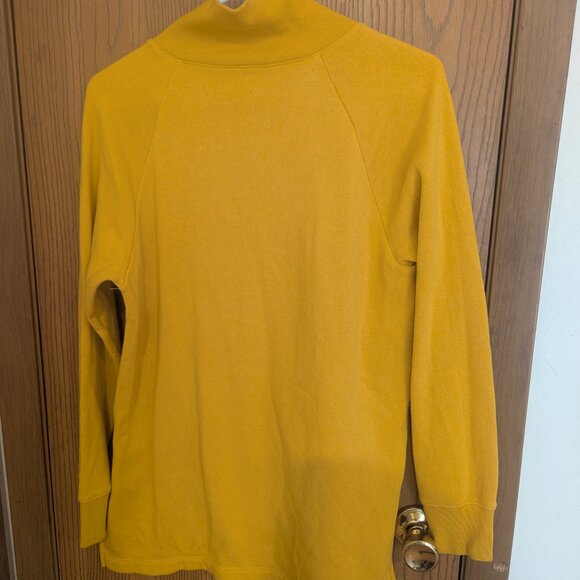 J. Crew Large Button Collar Pullover Yellow Gold Sweatshirt- Small - Picture 5 of 5